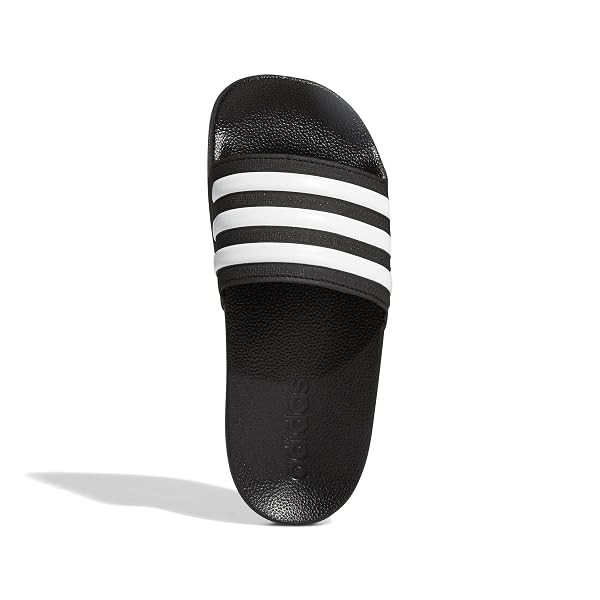 ADIDAS ADILETTE SHOWER SLIDES, CORE BLACK/WHITE/CORE BLACK, 1 LITTLE KID