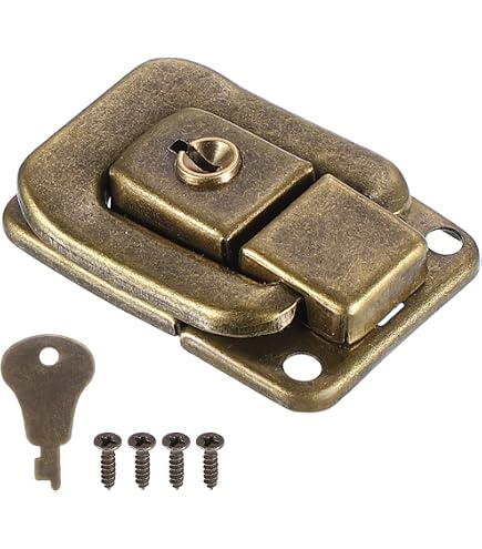 uxcell Suitcase Briefcase Wooden Case 76mm Length Metal Toggle