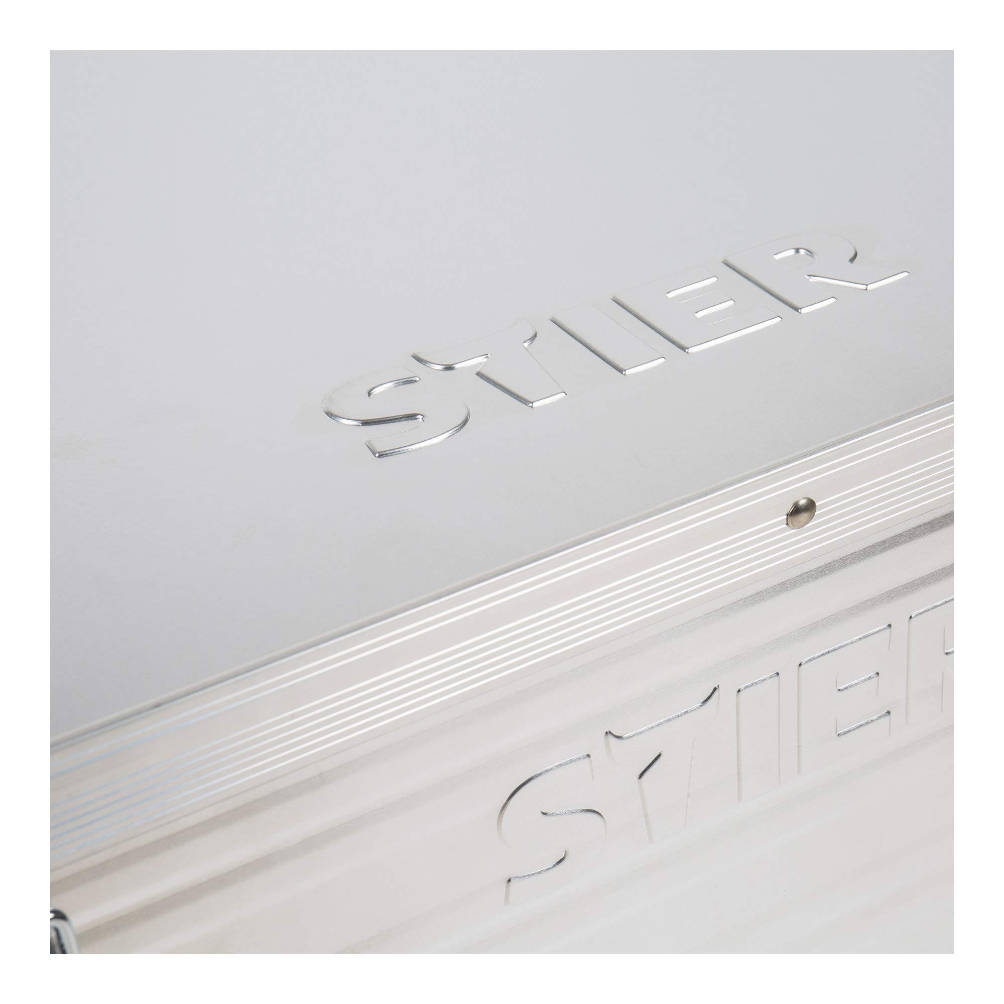 STIER Alubox Set, 30L und 65L, stapelbare Transportkisten, Staub- und spritzwasserresistent mit Gummidichtung und Klapphandgriffen, großes Fassungsvermögen 3