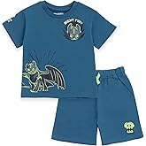 DreamWorks How to Train Your Dragon T-Shirt and French Terry Shorts Outfit Set Toddler to Big Kid Sizes (2T - 14-16)