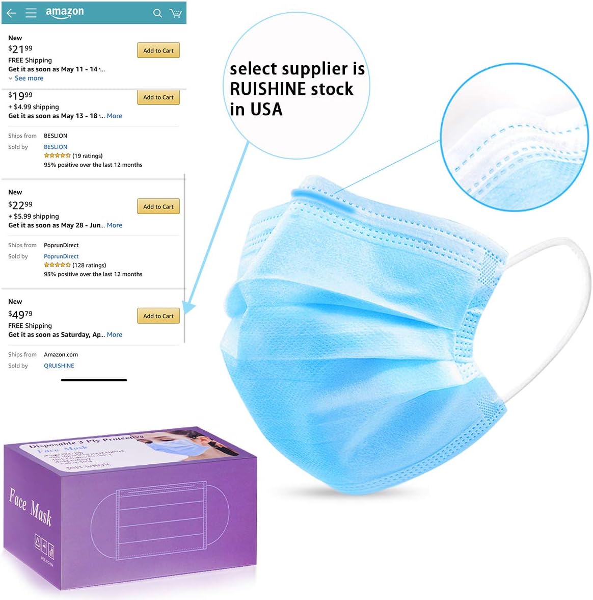Disposable Respirator-Three Layers-50PCS
