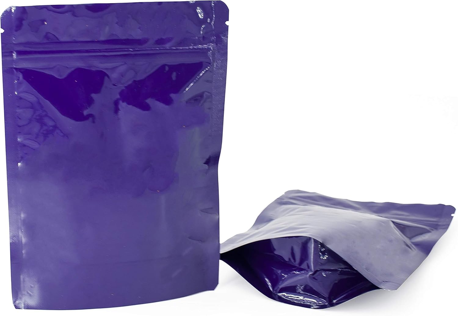Purple Mylar Foil Ziplock Stand Up Food Packaging Bags 13cm