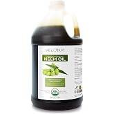 velona USDA Organic Neem Oil - 1 Gallon / 128 fl oz, Cold Pressed | Multi-Purpose Oil for Hair, Skin, Nails, Plants &amp; Garden Use