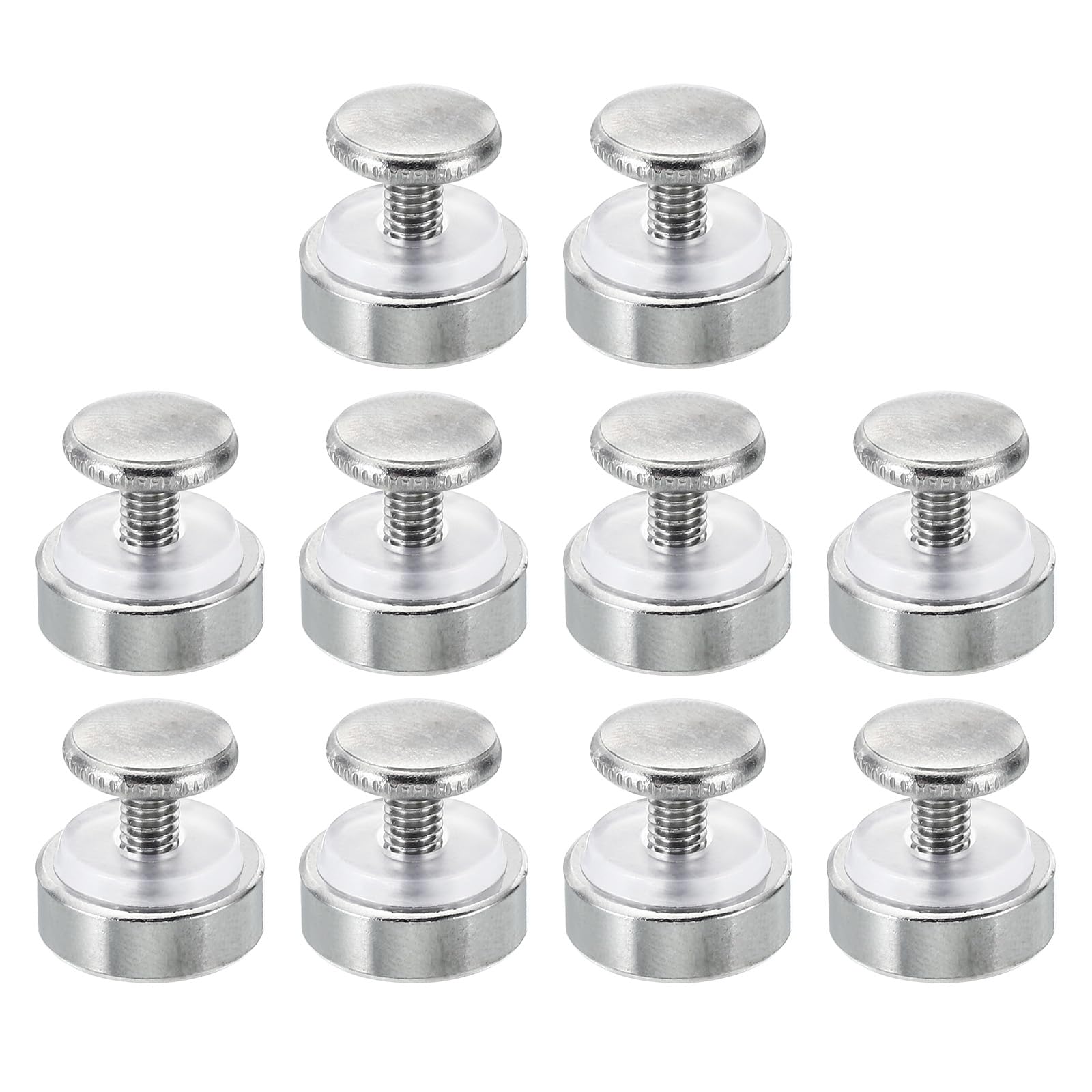 PATIKIL M4x12 Standoff Screws with Spacers, 10 Pack Wall Mounting Hardware Thumb Screw Fasteners for Acrylic Glass Signs Mirrors, Silver Tone 12mm