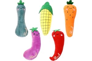 KAJNBN Interactive Catnip Plush 5Pcs – Pepper, Carrot, Eggplant, Loofah, Corn – Chewing for Indoor Cats