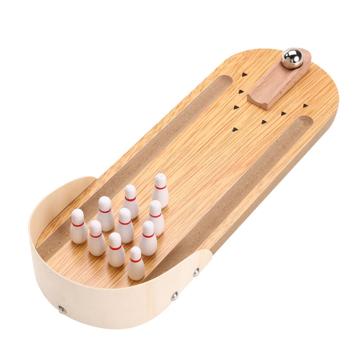 Mini Wooden Desktop Bowling Game Kids Children Developmental Toy