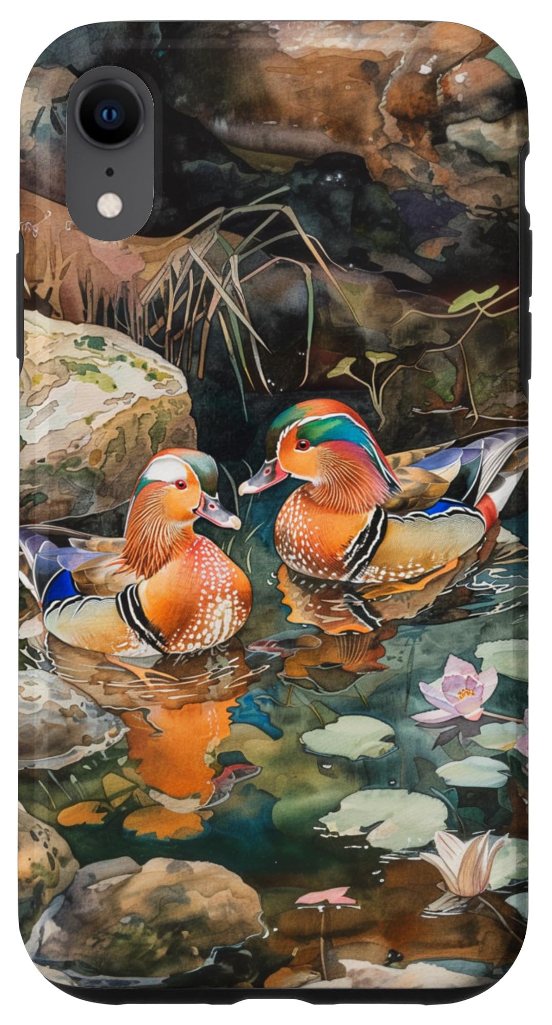 Mandarin Ducks Watercolour Case for iPhone XR