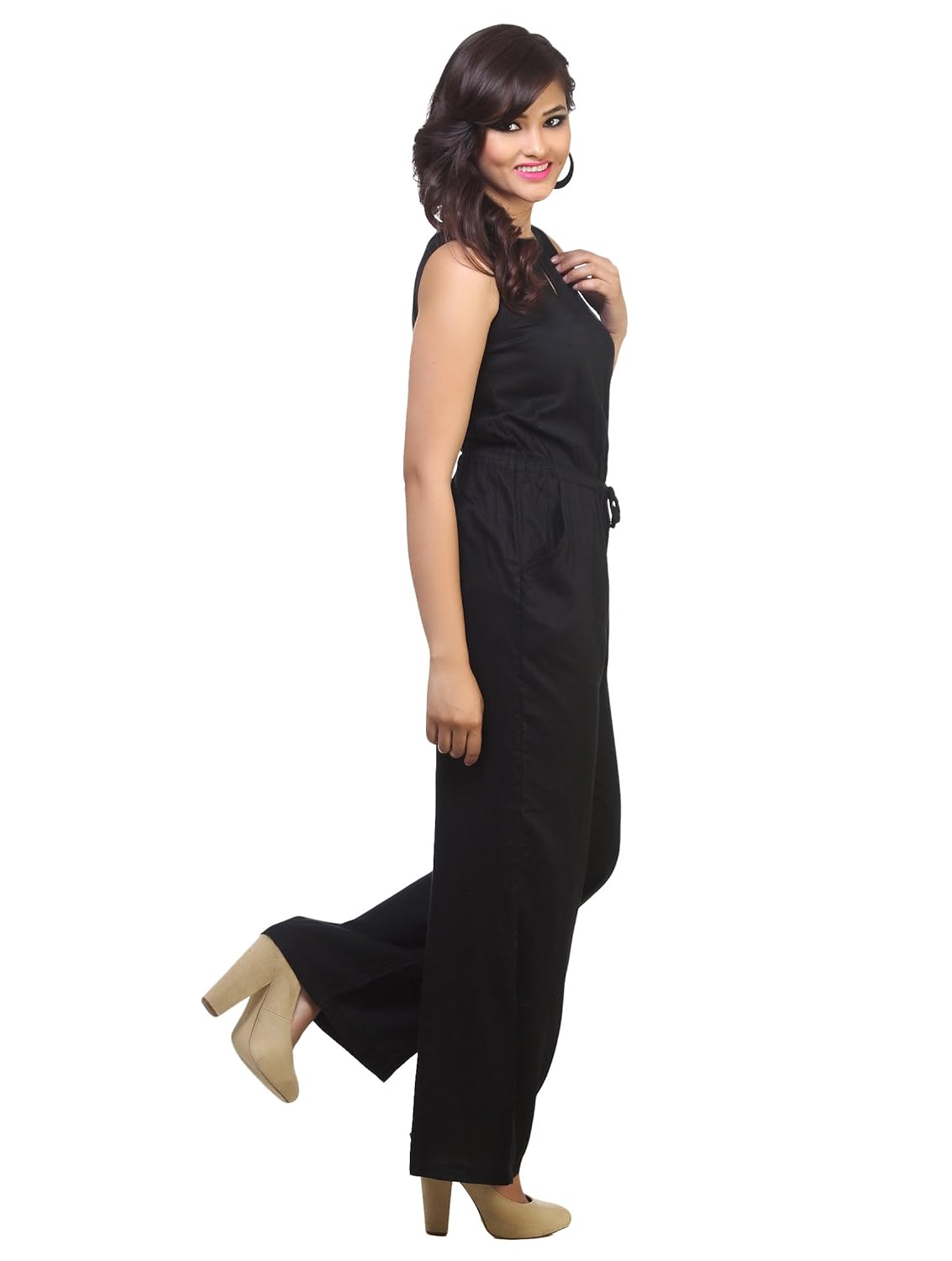 cottinfab black two pocket jumpsuit
