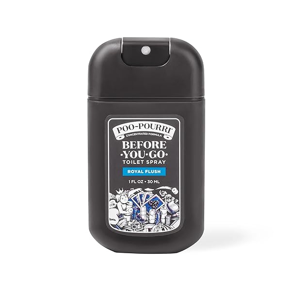 POO-POURRI BEFORE-YOU-GO TOILET SPRAY, ROYAL FLUSH, 1 FL OZ POCKET TRAVEL SIZE – EUCALYPTUS AND SPEARMINT, CP12735