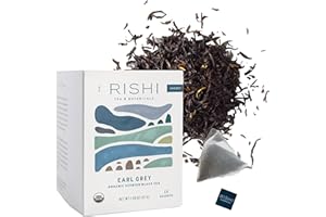 Rishi Tea Earl Grey Tea - Organic Sachet Tea Bags, Pure Black Tea with Bergamot Oil, Energizing & Caffeinated - 15 Count (Pack of 1)