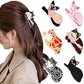 Hapdoo Cat Gifts for Women, 6pcs Cute Animal Hair Claw Clips Cat Lover Gifts for Girls, Funny Pet Themed Hair Accessories Memorial Gift for Mother's Day, Birthday