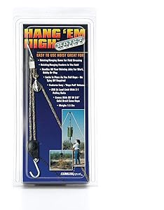 Rope Ratchet Hang 'em High Rope Hoisting, Hanging Feeder Pulley System - Block and Tackle Rope Hoist, 20-feet solid braided rope & 250lbs Weight Capacity