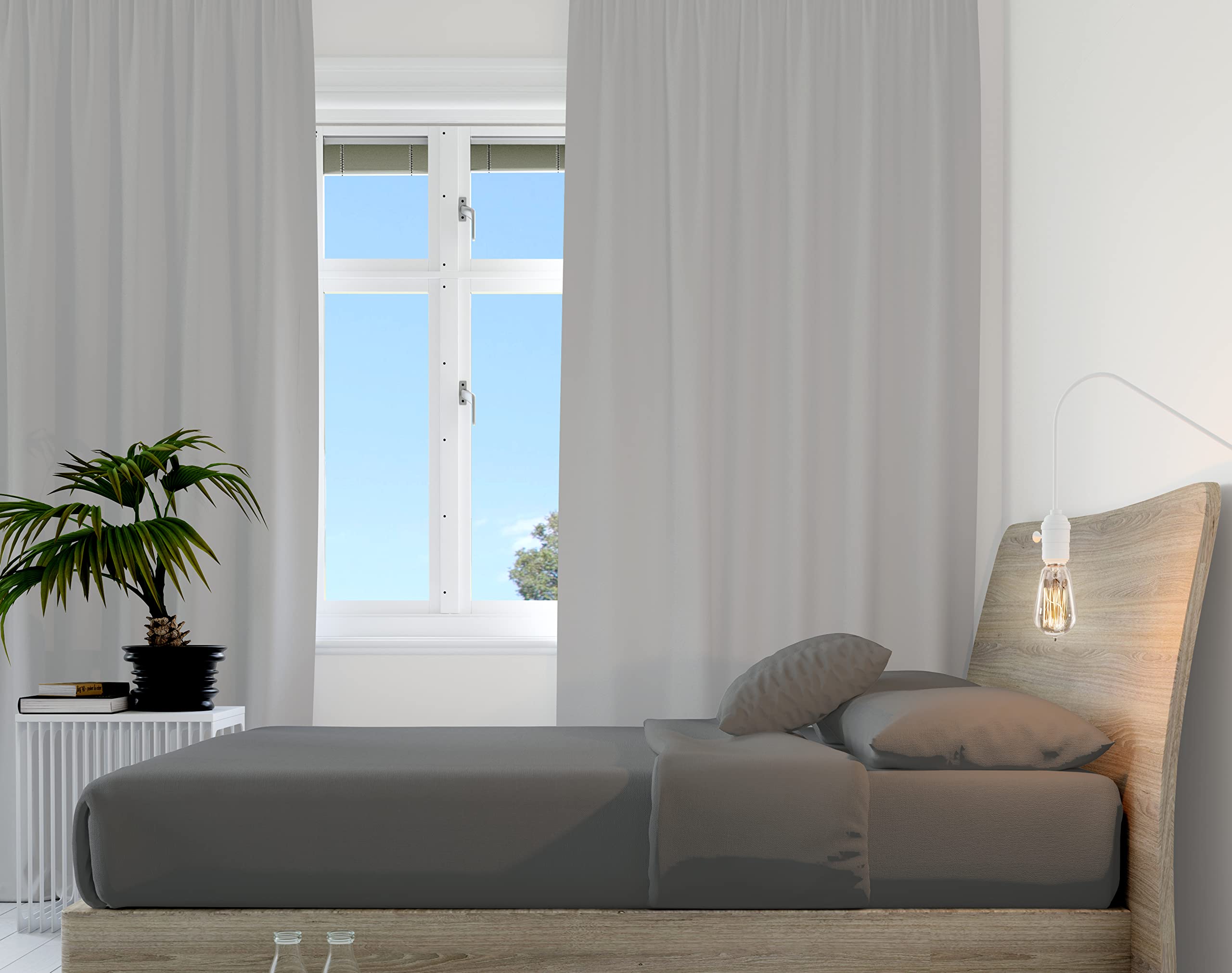 Hometex Microfibre Fitted Sheet - Double, Charcoal — image 1