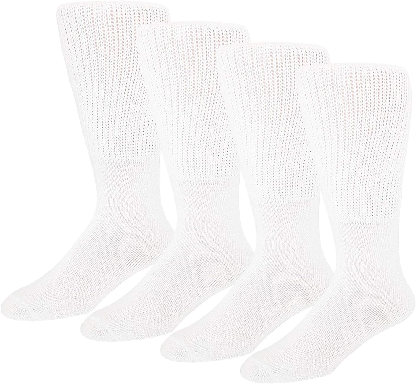 2 Pairs of Extra Wide Diabetic Socks, Mid/Over The Calf Medical Swollen Feet Socks (Black): Health & Personal Care