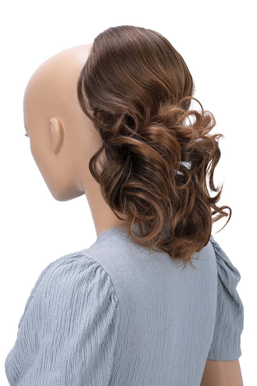 CAISHA 12" Hair Piece Braid Ponytail Extension Voluminous Wavy Brown Mix PH7