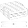 Vtopmart 8 Pack Drawer Dividers for Clothes, Adjustable 4" High Expandable from 10.2"-16.5" Dresser Drawer Organizer, Clear P