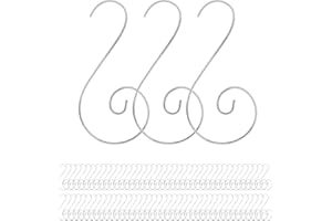 RIFNY 100 PCS Christmas Ornament Hooks Bendable Metal Wire Hanging Hook Golden Ornament Hangers Hooks Great for Christmas Tree Halloween Holiday Party Ball Decor (Silver)