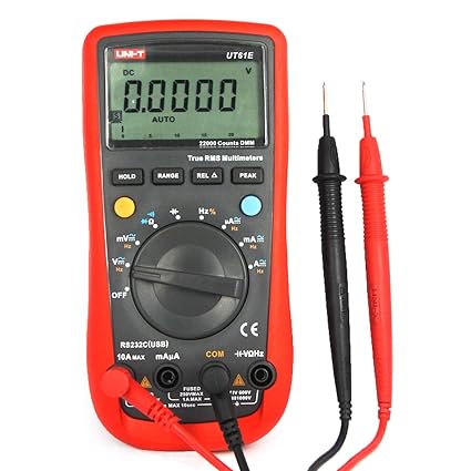 UNI-T UT61E Digital-Multimeter mit LCD Multimeter Voltmeter Amperemeter Ohmmeter für AC/DC Spannung Strom, Widerstand, Kapazi