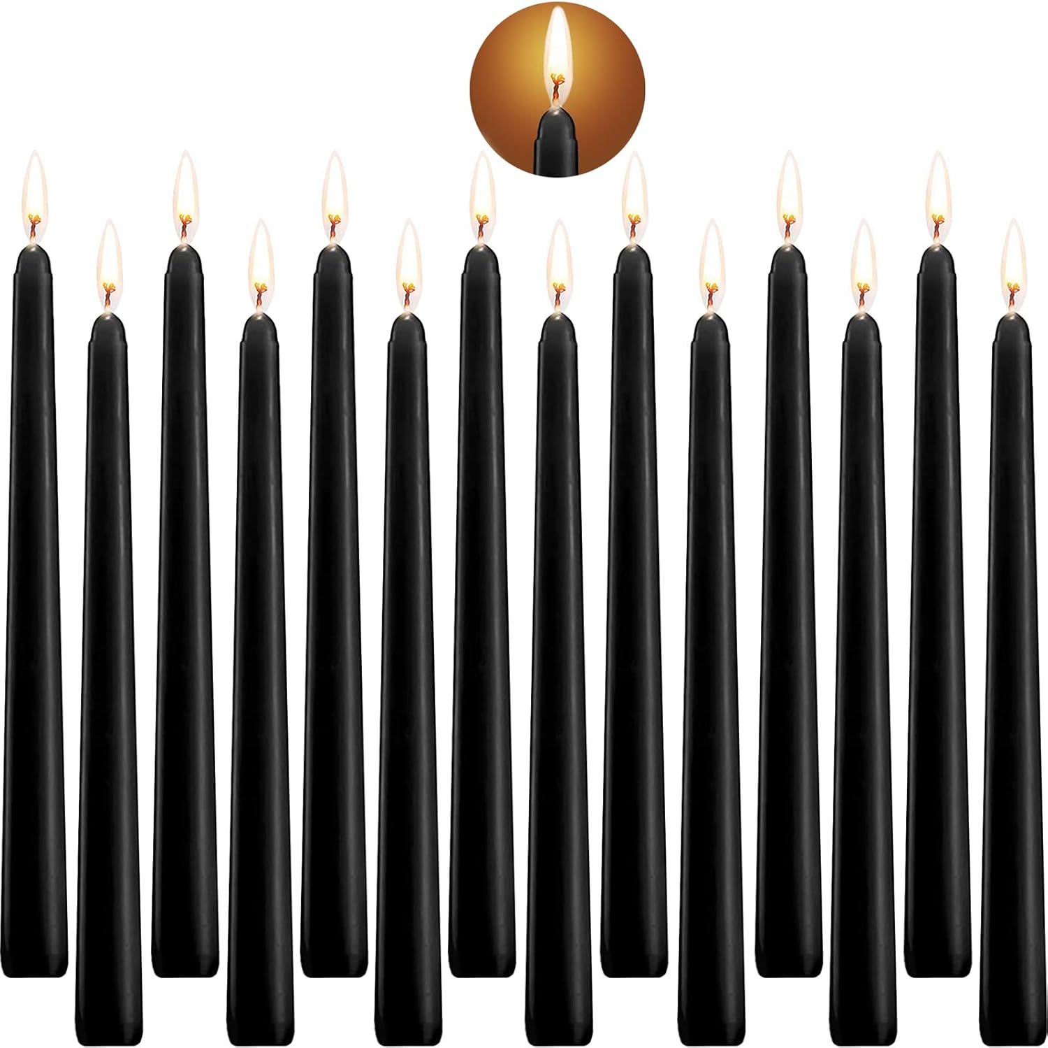 Tonsooze Tall Taper Candles 14 Pack, Conical Candles 10 Inch Tall