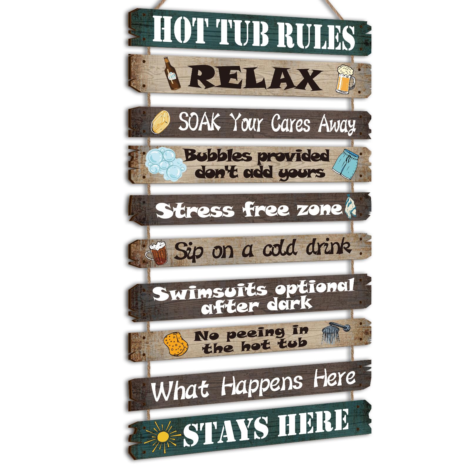 Photo 1 of Tatuo Hot Tub Pool Patio Rules Signs Gifts Wood Funny Rules Signs Decorative Outdoor Regulations Plaque Wall Bath for Bathroom Pool Backyard Outdoor Wall Art Accessories(Modern)
