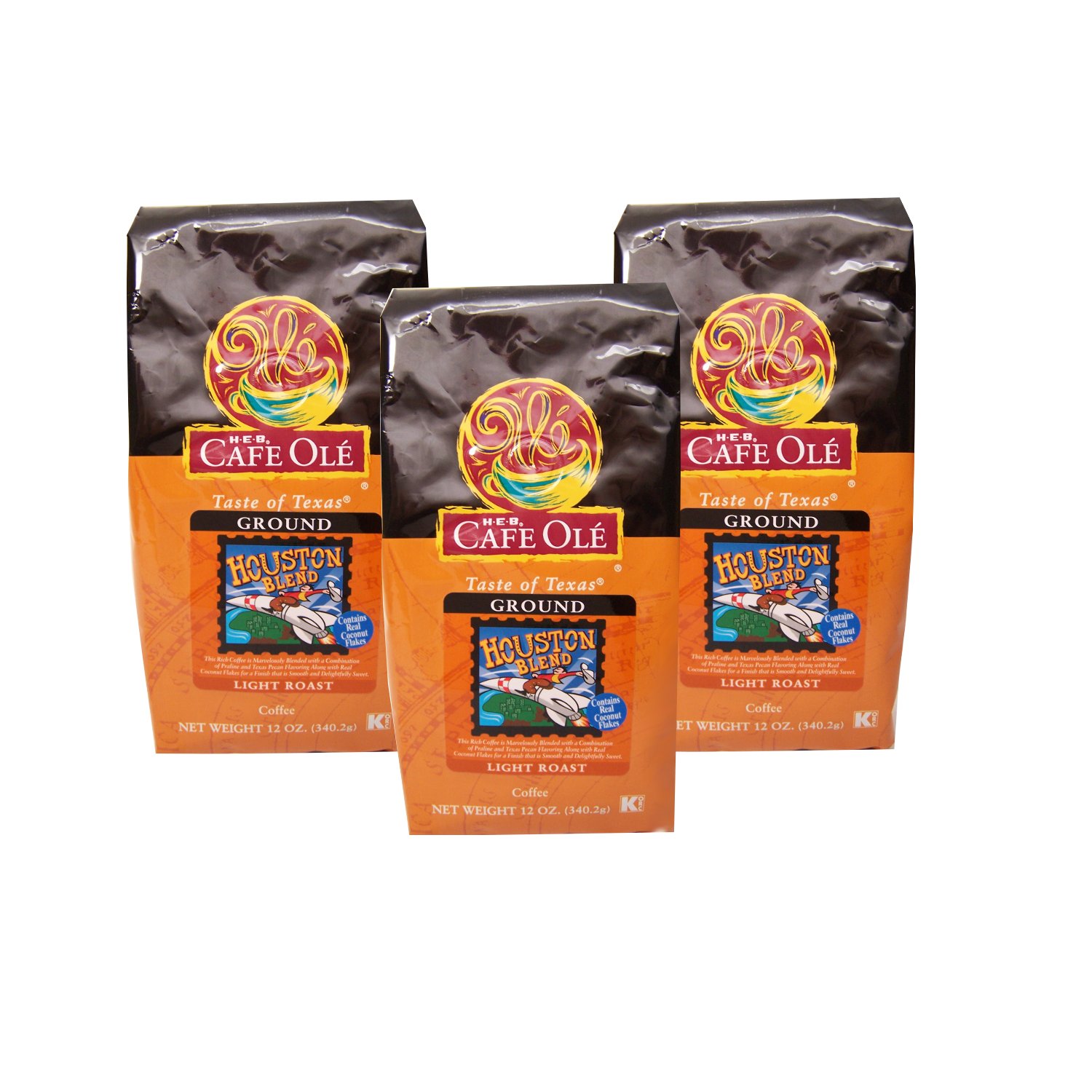 HEB Cafe Ole Ground Coffee 12oz Bag (Pack of 3) (Taste of