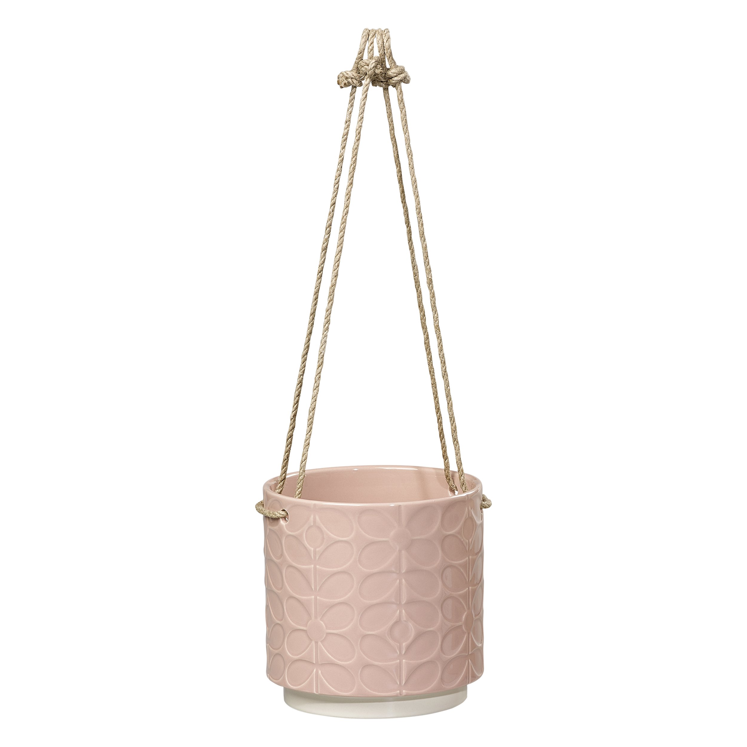 Orla Kiely | 60's Stem | Medium Ceramic Hanging Pot | Pink