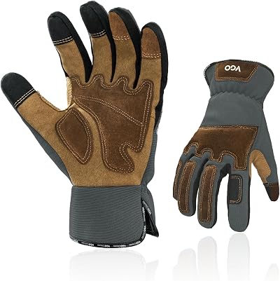 Vgo Gardening Gloves Touchscreen Thornproof Pig Leather Dexterity Breathable