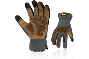 Vgo... Gardening Gloves Men, Safety Work Gloves, Puncture-proof, Thornproof, Touchscreen (1 Pair,Size M, Gray, SL7475)