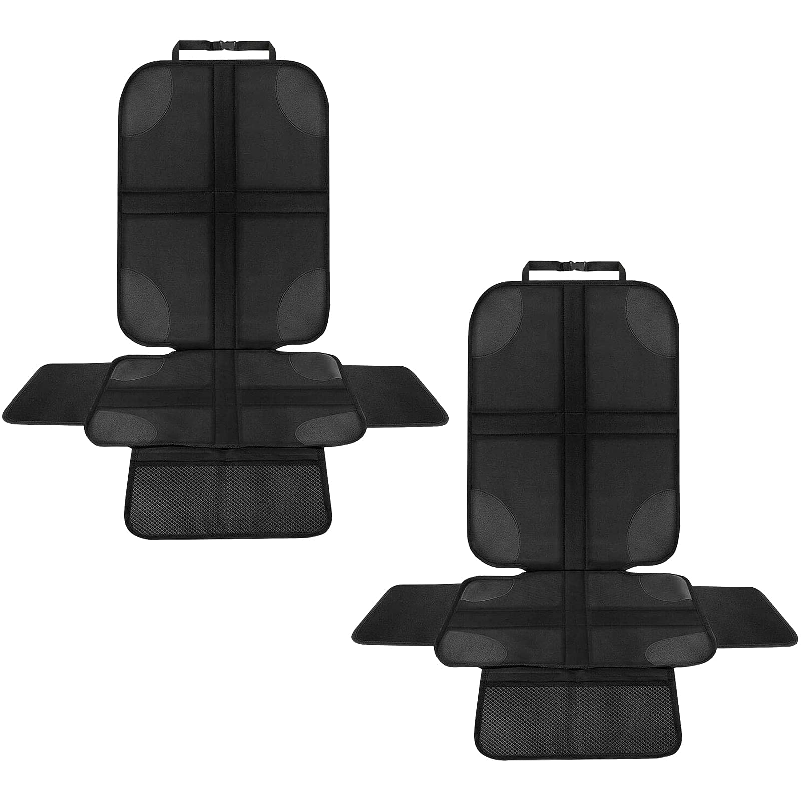 HONZUEN 2 Pack Car Seat Protectors for Child Seats, Universal Thick Waterproof Baby Car Seat Cover with Non-Slip Backing & Mesh Pockets, ISOFIX Compatible Back Seat Protector