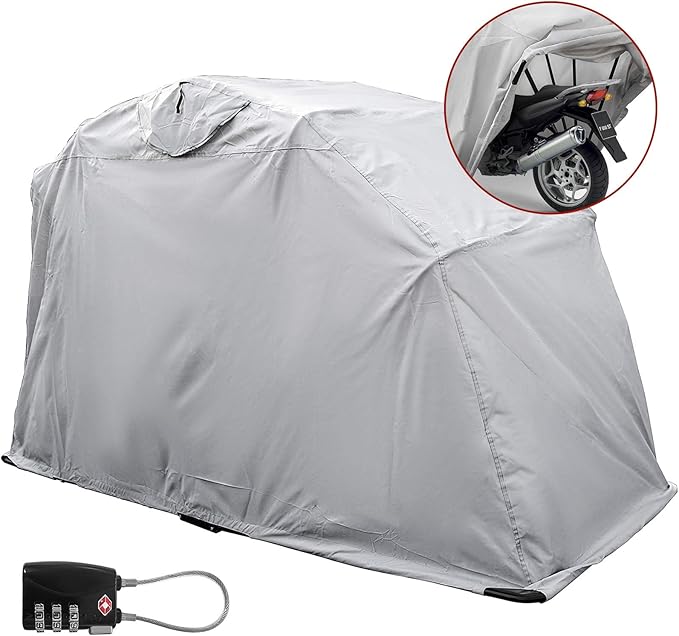 FlowerW Standard Size Lockable Motorcycle Shelter Mobility Scooter