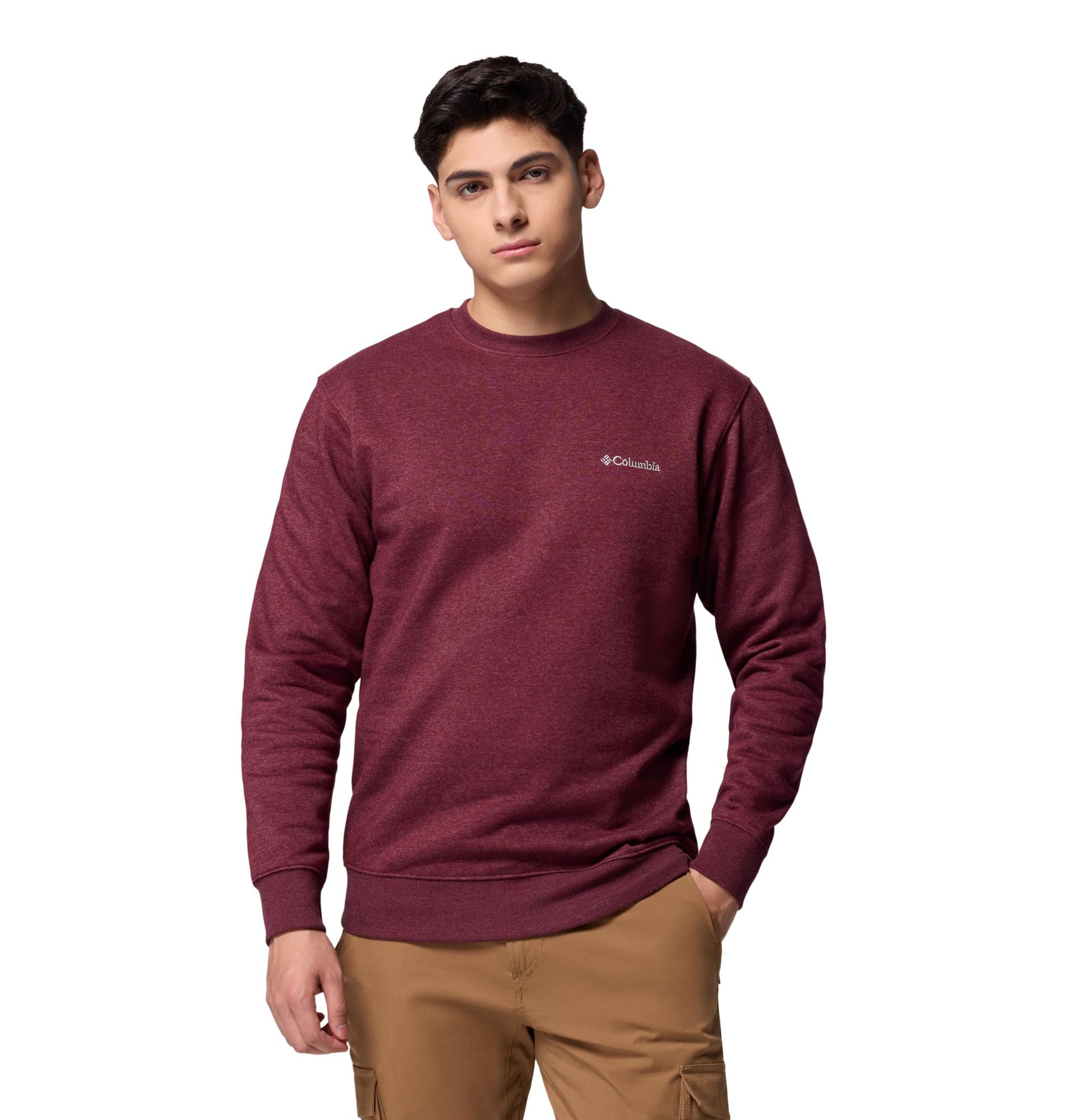 Columbia Mens Hart Mountain II Crew Sweatshirt, Rich Wine Heather, Small Image Columbia Mens Hart Mountain II Crew Sweatshirt, Rich Wine Heather, Small Image