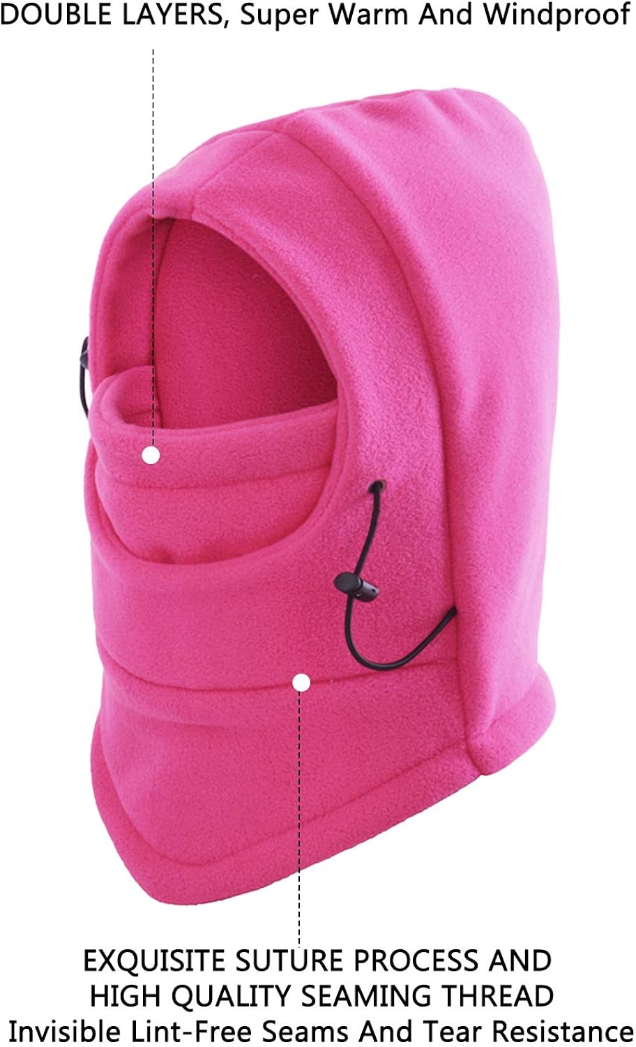 Kids Ski Mask Balaclava Face Mask Fleece Hood Windproof Neck Warmer Adjustable Winter Hats for Toddlers Boys Girls: Clothing