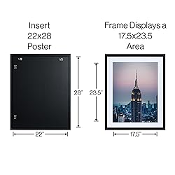 Frame Amo 22x28 Black Picture Frame with 17.5x23.5