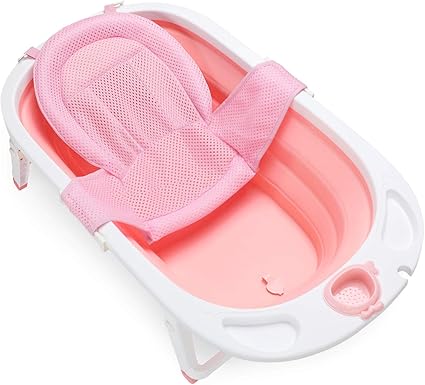 Fascol Baignoire Pliable Avec Hamac De Securite Et Bouchon D Evacuation Pour Bebe De 0 A 36 Mois Rose Amazon Fr Bebes Puericulture