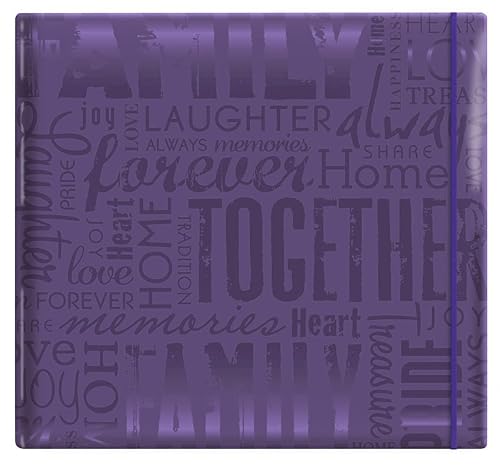 MCS Expressions Collection Family Expandable 10-Page Scrapbook Album with 12 x 12 Inch Pages, 13.5 x 12.5 Inch, Purple