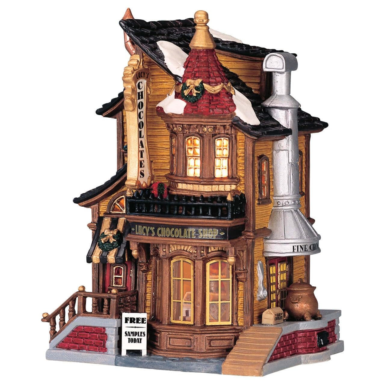 Lemax Christmas Village Lucys Chocolate Shop Battery Operated Led - 45052