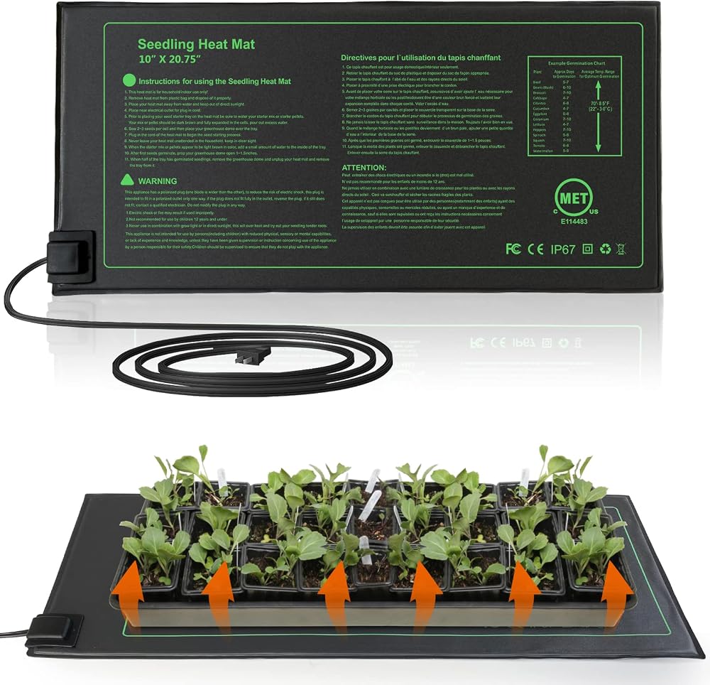 PAIGTEK Seedling Heat Mat 10x20.75 inch for Propagation & Germination