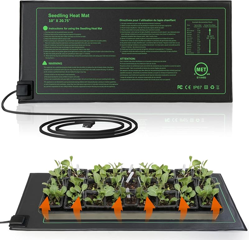 PAIGTEK Seedling Heat Mat 10x20.75 inch for Propagation & Germination