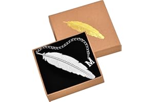 KSF 26 Letters Personalized Metal Feather Bookmarks - Birthday Gifts Unique Initial Book Mark Teacher Appreciation Gifts Christmas Stocking Stuffers for Women Readers Book Lovers Friend Coworkers (M)