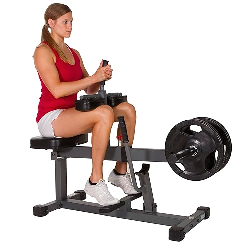 XMARK 11-Gauge Seated Calf Raise with Height Adjustable Swiveling