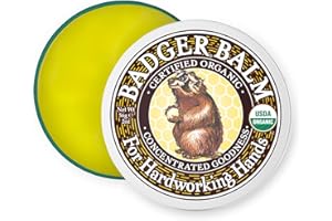 Badger Healing Balm, Hard Working Hands Cream, Organic Hand Cream for Dry Cracked Hands, Long Lasting Hand Moisturizer/Dry Hands Treatment, 2 oz Tin