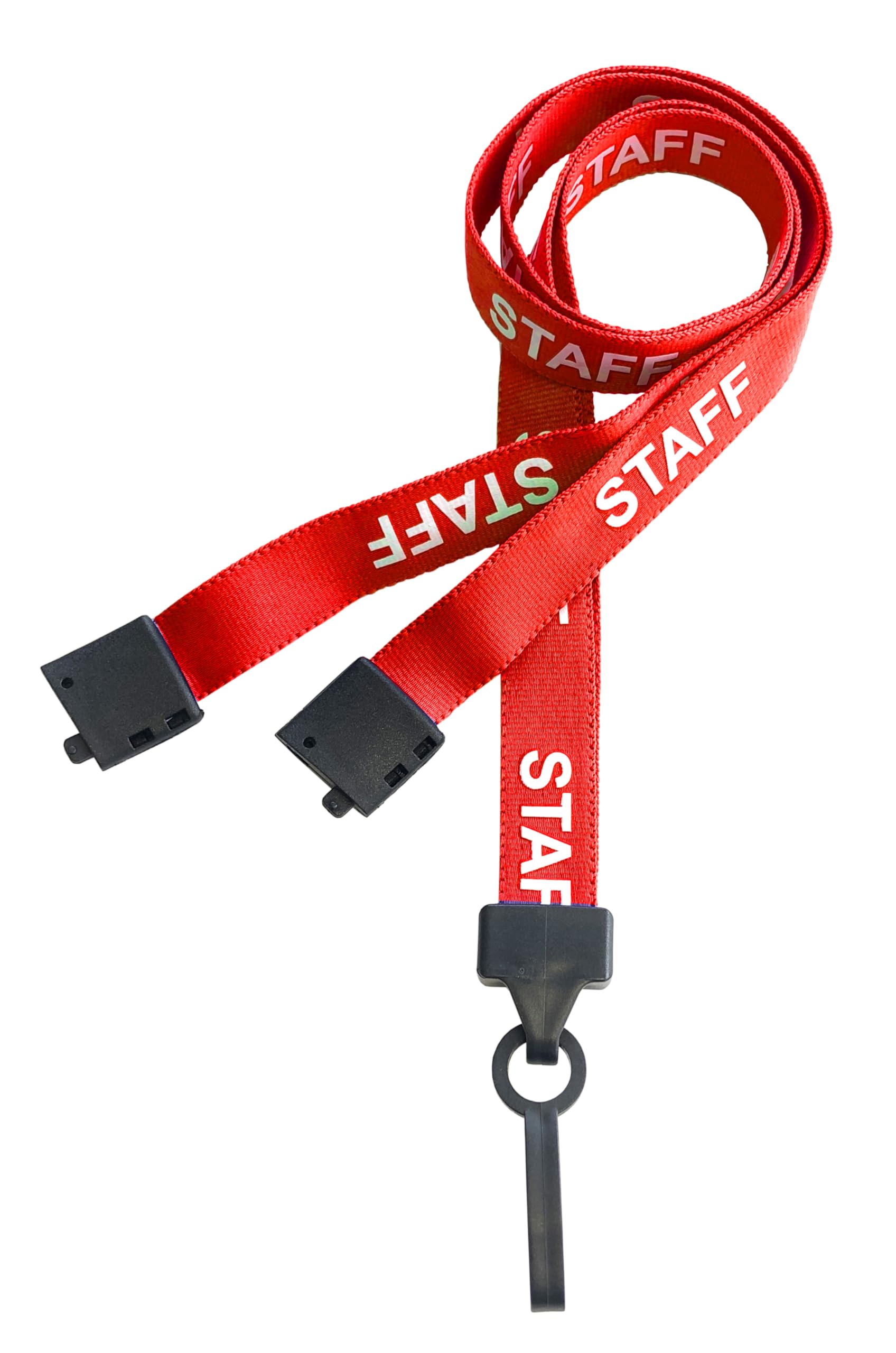 PCL Media ltd® Red Staff Neck Strap Lanyard ID Card Holder with Plastic Clip and Safety Breakaway Catch - (Pack of 5) Staff Lanyard