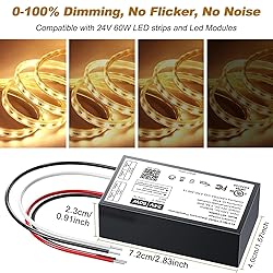 24V Dimmable LED Driver, 60W Triac ELV/MLV LED