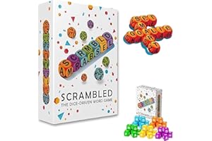 Scrambled Dice Word Game for 1-5 Players: 60 Dices Scrambled Board Game, Spell Shout Fast-paced Crossword Family Board Games 