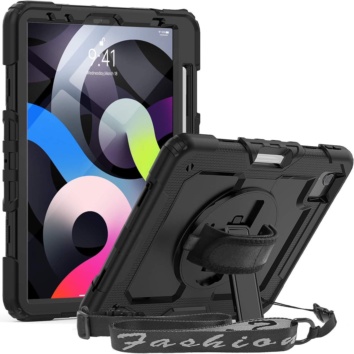 SEYMCY Case for iPad Air 5th/4th Generation 10.9 inch 2022/2020, Full-body Shockproof with Screen Protector