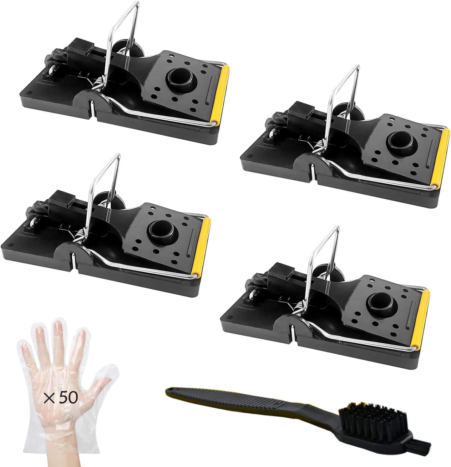 DMSELL 4 Pack Large Mouse Traps, Reusable Rat Traps That Kill Instantly for Indoors and Outdoors Safe for Family and Pets