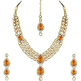 Aheli Traditional Kundan Long Necklace Bharatanatyam jewellery set with Earring Maang Tikka Gift for Women