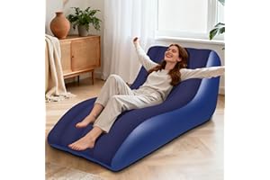 RovPool Inflatable Chair for Adults,Inflatables Chairs with Flocked Surface, Inflatable Lounge Chair with Backrest, Comfort E