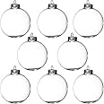 12Pcs Clear Glass Ball Ornaments 3.15 Inch for Crafts DIY, Large 80mm Fillable Ornaments, Clear Ball Ornaments for Christmas 