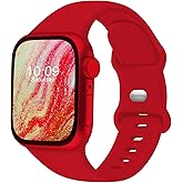 CREFORT Sport Bands Compatible with Apple Watch 46mm 38mm 40mm 41mm 42mm 44mm 45mm 49mm for Women Men, Soft Silicone Accessory Strap Wristband for iWatch Series 11 10 9 8 7 6 5 4 3 2 1 SE Ultra Red